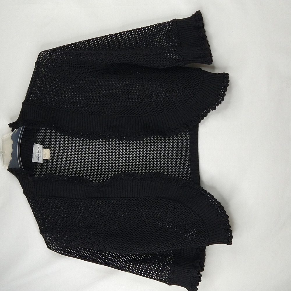 Caren Sport Black Knitted Shrug Size: 1X